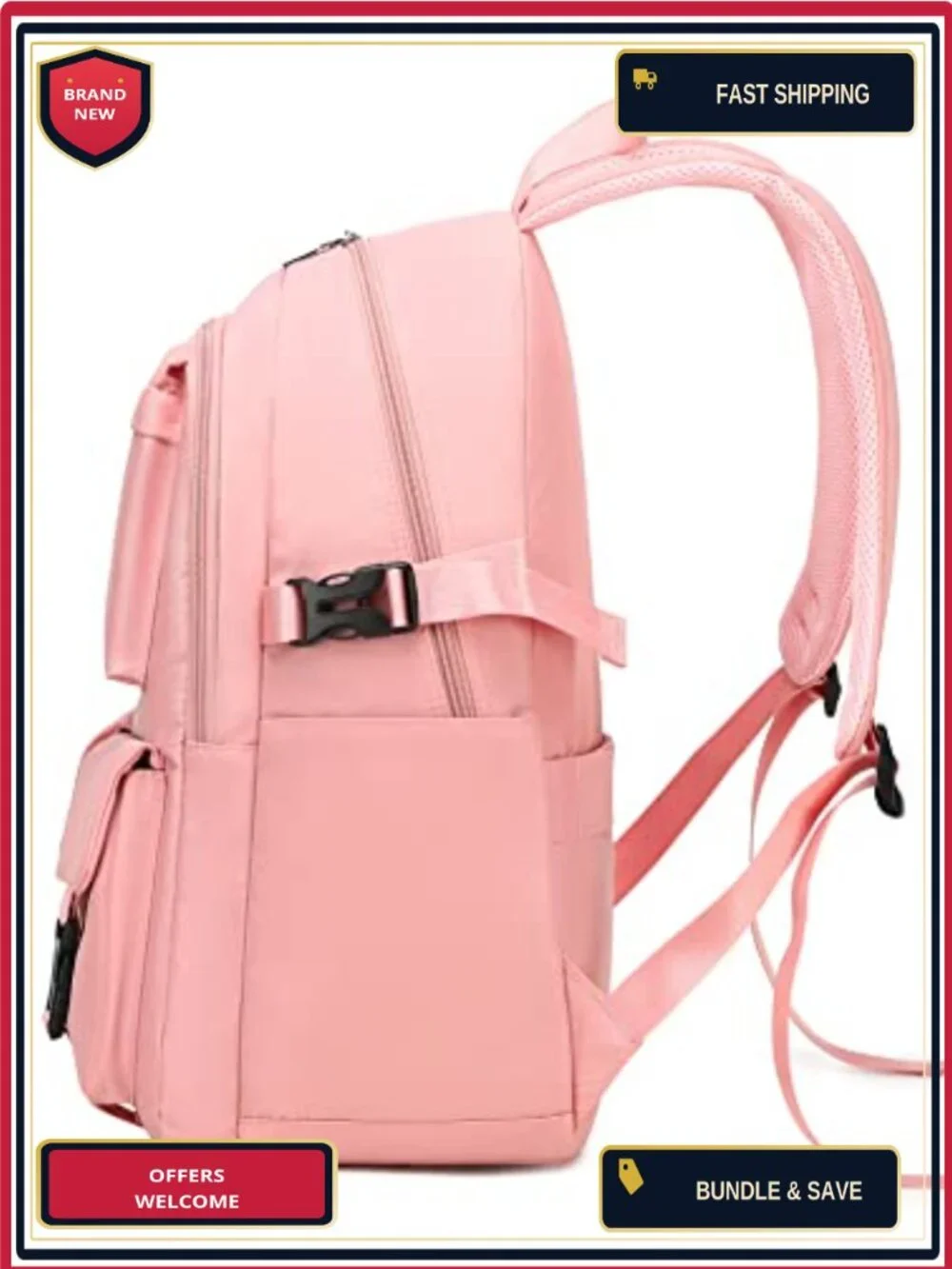 Waterproof Laptop Backpack Set with Lunch Bag & Pencil Case for Women